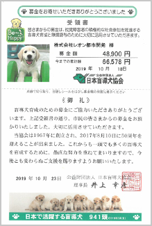 日本盲導犬協会への募金活動
